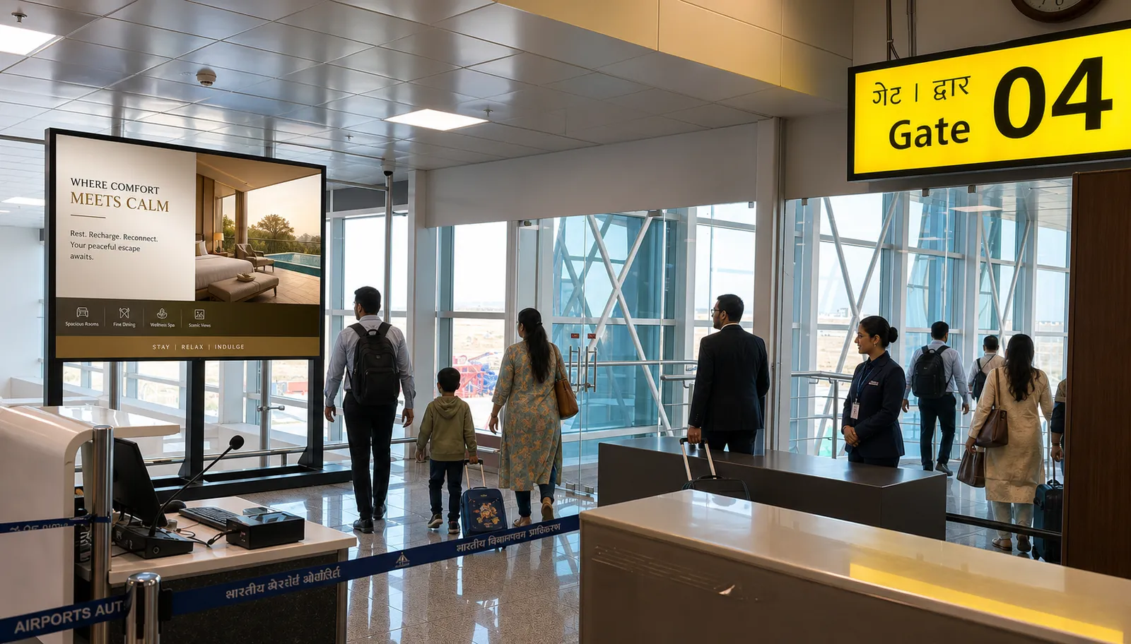 Arrival area branding space at Rajkot Airport